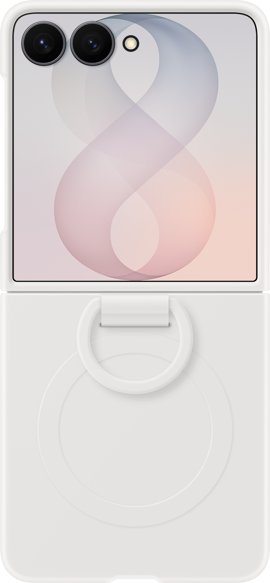 Capa para Samsung Galaxy Z Flip8 F776, Silicone Ring Magnet, Branco EF-EF776CWEGWW