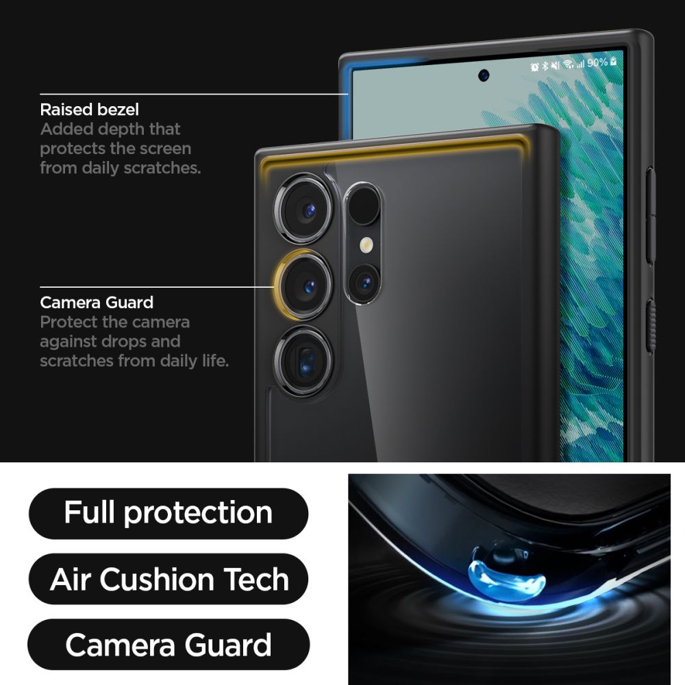 Capa para Samsung Galaxy S24 Ultra S928, Spigen, Ultra Hybrid, Preta Mate ACS07295