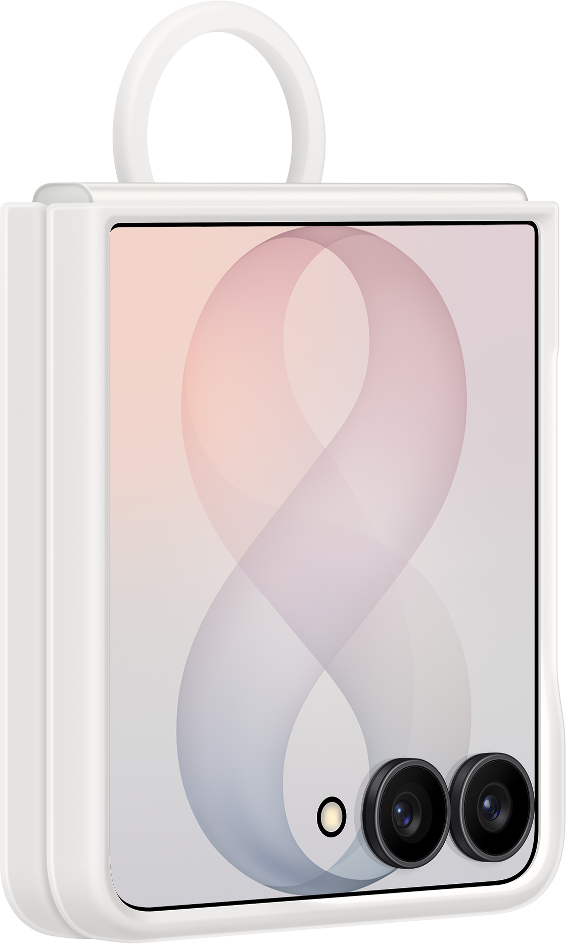 Capa para Samsung Galaxy Z Flip8 F776, Silicone Ring Magnet, Branco EF-EF776CWEGWW