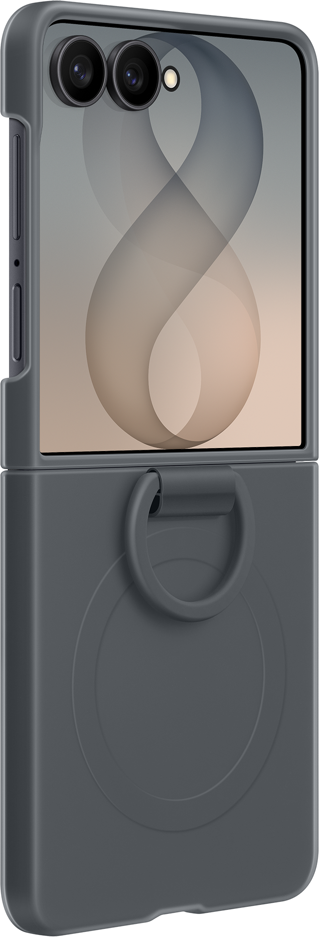 Capa para Samsung Galaxy Z Flip8 F776, Silicone Ring Magnet, Preta EF-EF776CBEGWW