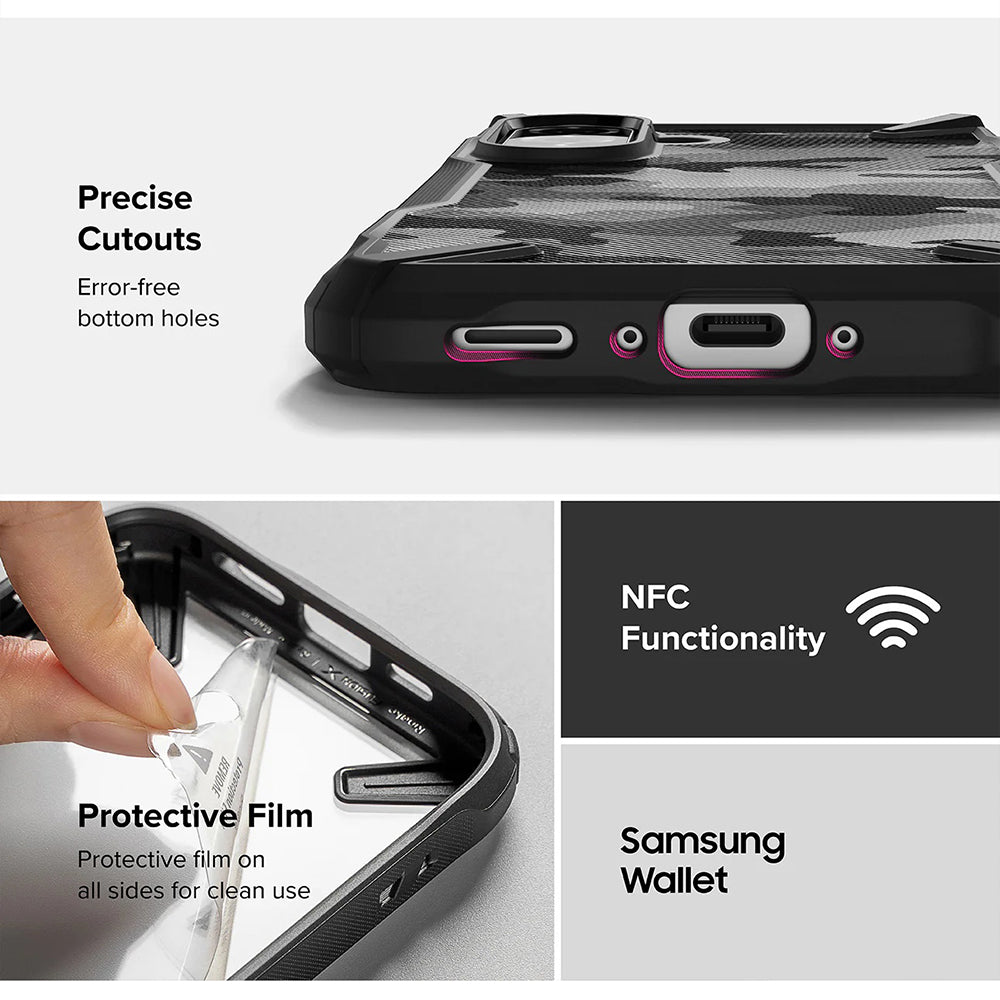 Capa para Samsung Galaxy A56 A566 / A36 A366, Ringke, Fusion X Camo, Preta