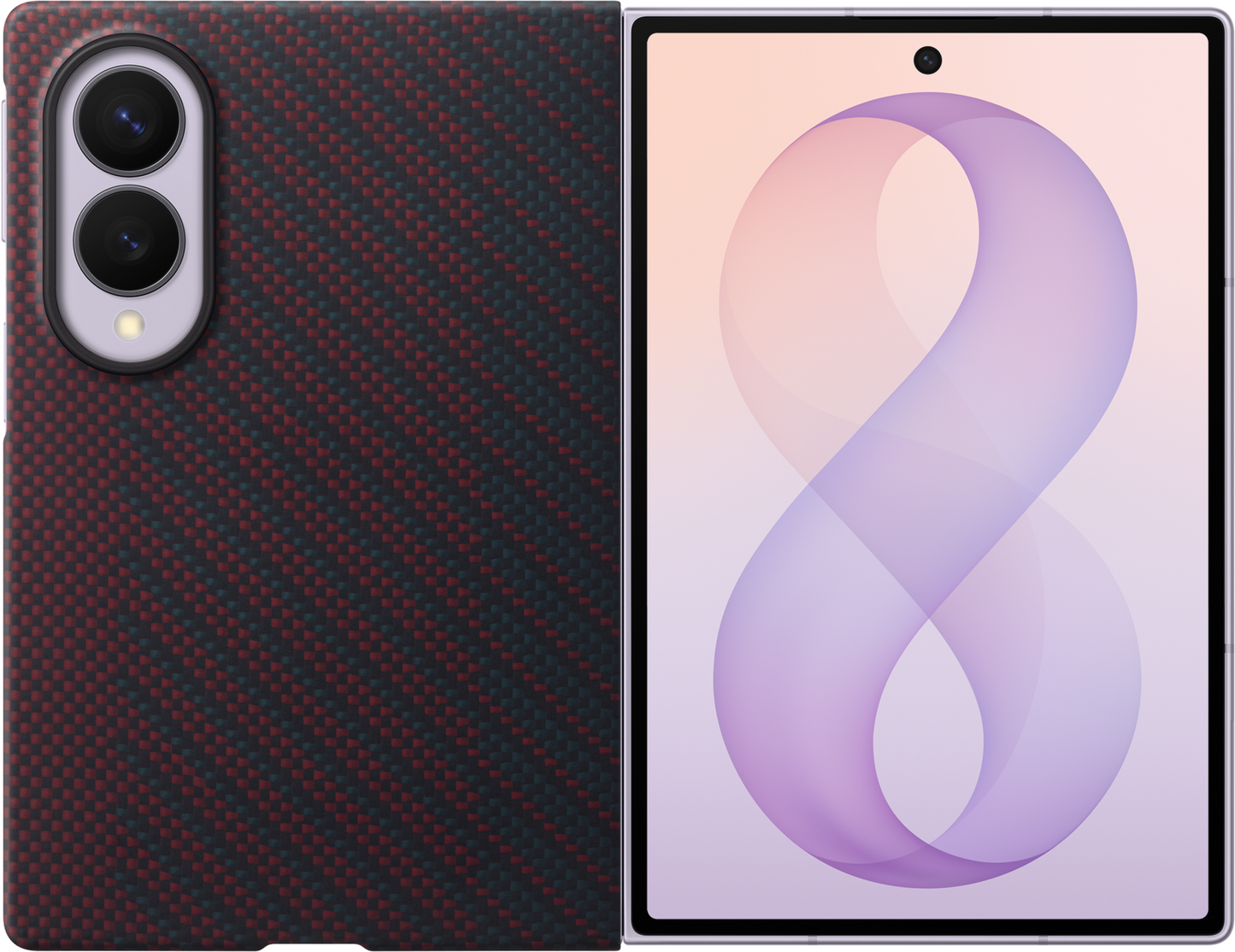 Capa para Samsung Galaxy Z Fold8 F971, Carbon Magnet Case, Vermelha EF-KF971SREGWW