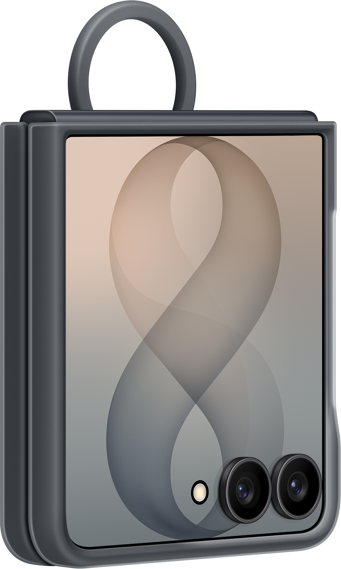 Capa para Samsung Galaxy Z Flip8 F776, Silicone Ring Magnet, Preta EF-EF776CBEGWW