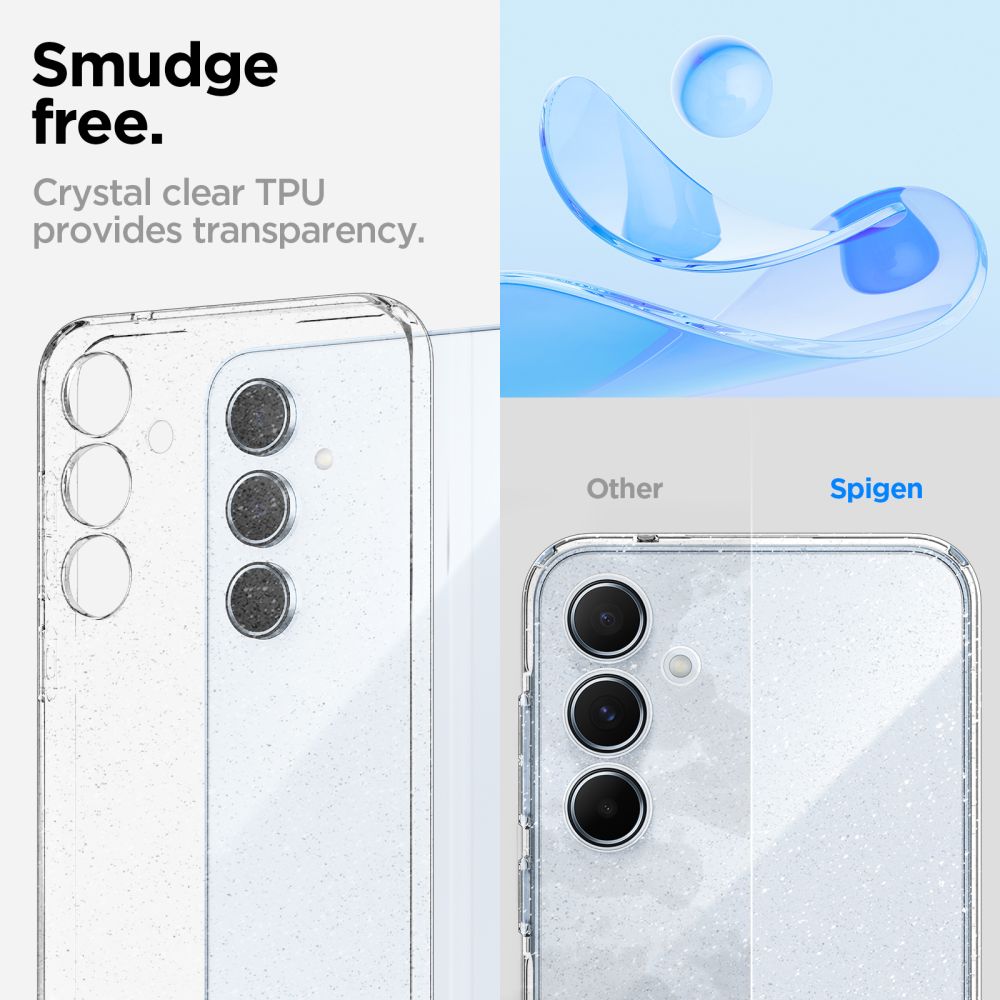 Capa para Samsung Galaxy A55 5G A556, Spigen, Liquid Crystal Glitter, Transparente ACS07538