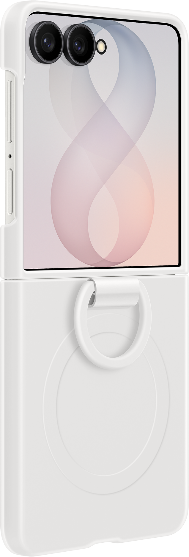 Capa para Samsung Galaxy Z Flip8 F776, Silicone Ring Magnet, Branco EF-EF776CWEGWW