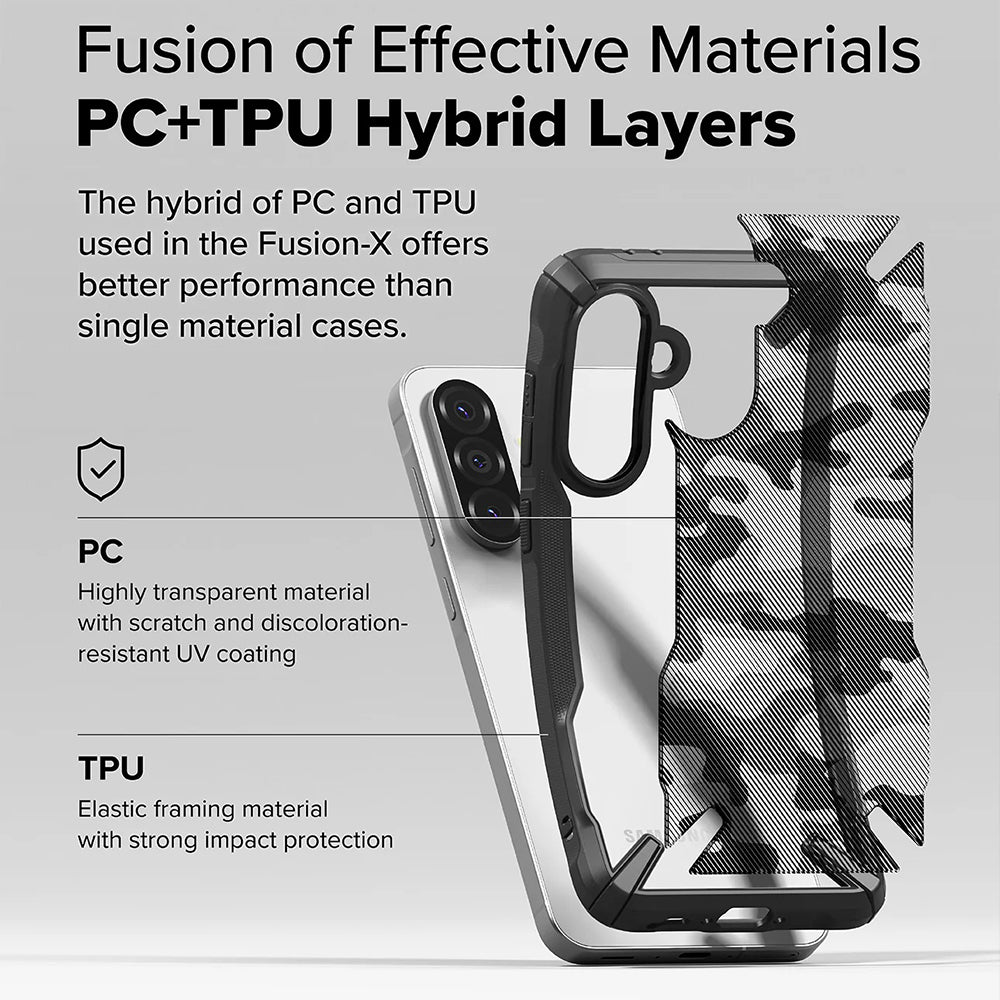 Capa para Samsung Galaxy A56 A566 / A36 A366, Ringke, Fusion X Camo, Preta