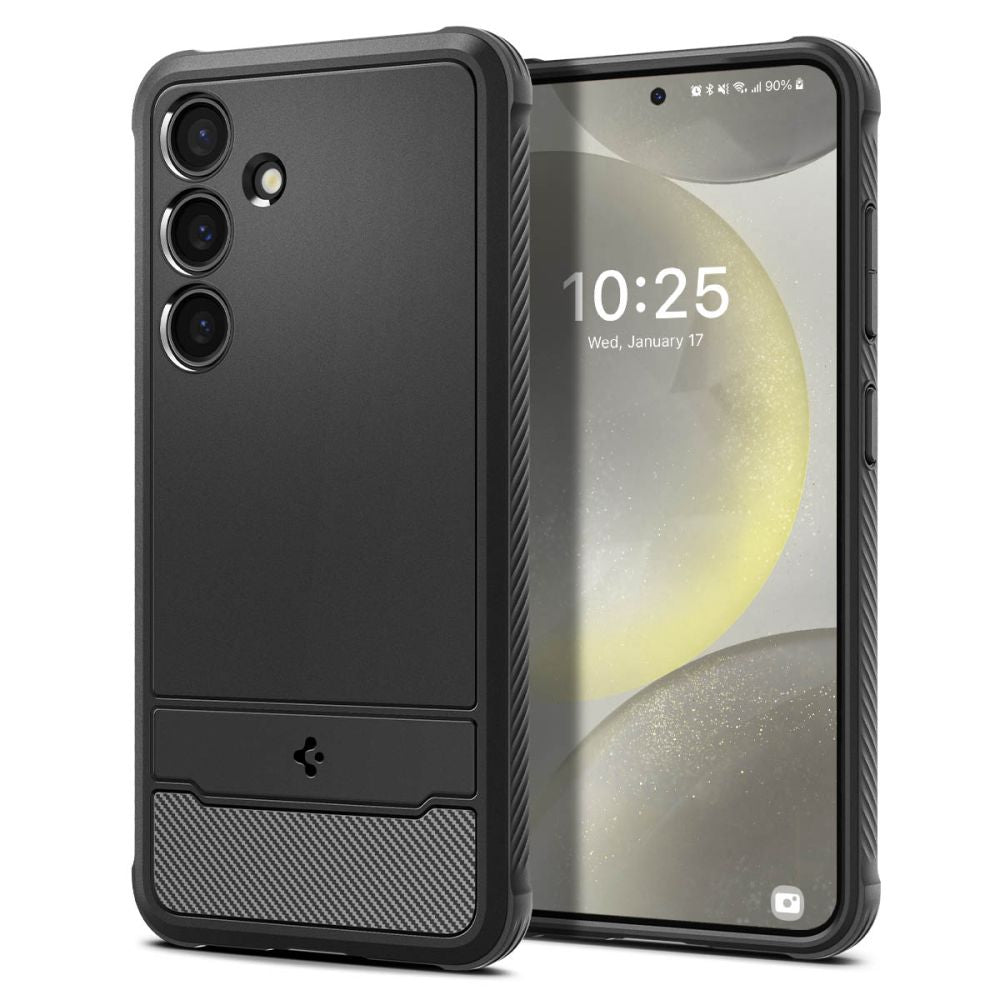 Capa para Samsung Galaxy S24 S921, Spigen, Rugged Armour, Preto ACS07346