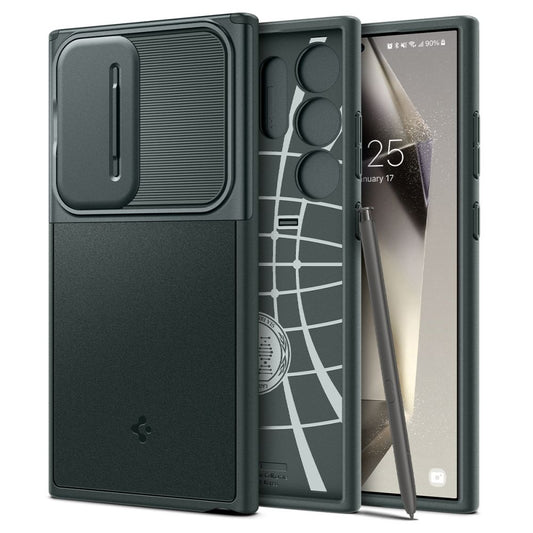 Bolsa para Samsung Galaxy S24 Ultra S928, Spigen, OPTIK ARMOR, Verde ACS07314