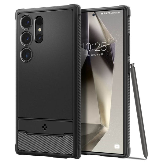 Capa para Samsung Galaxy S24 Ultra S928, Spigen, Rugged Armour, Preto ACS07286