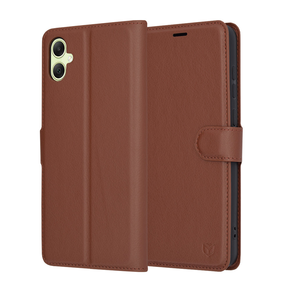 Capa para Samsung Galaxy A05 A055, Techsuit, Leather Folio, Castanha