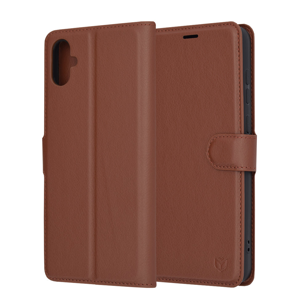 Capa para Samsung Galaxy A05 A055, Techsuit, Leather Folio, Castanha