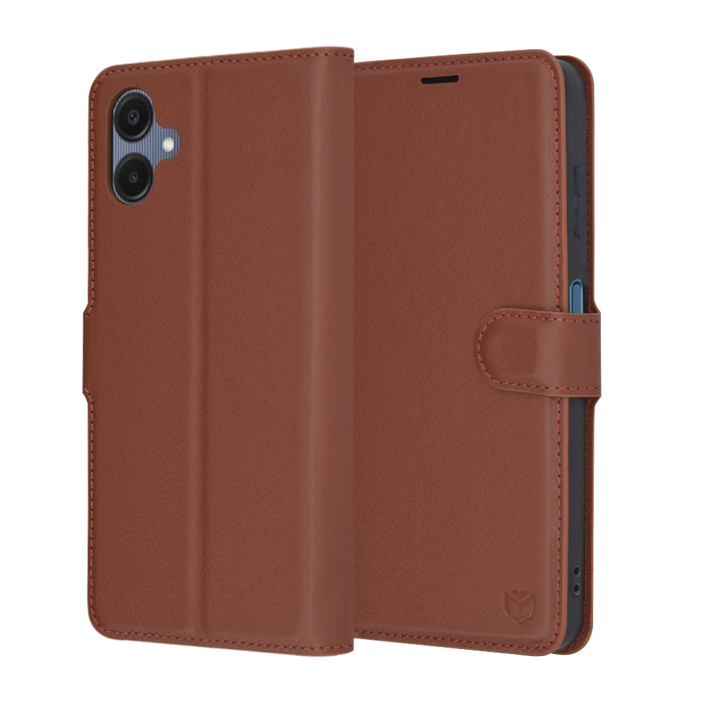 Capa para Samsung Galaxy A06 A065, Techsuit, Leather Folio, Castanha