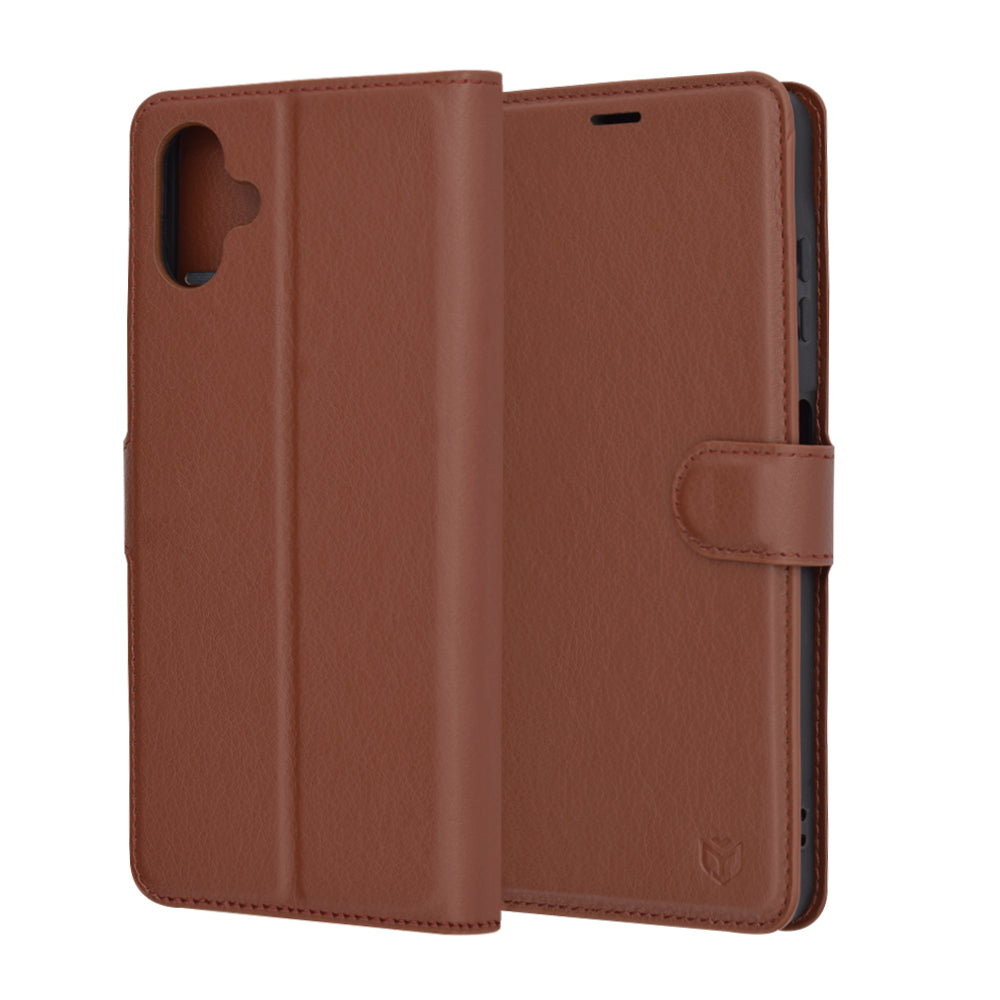 Capa para Samsung Galaxy A06 A065, Techsuit, Leather Folio, Castanha