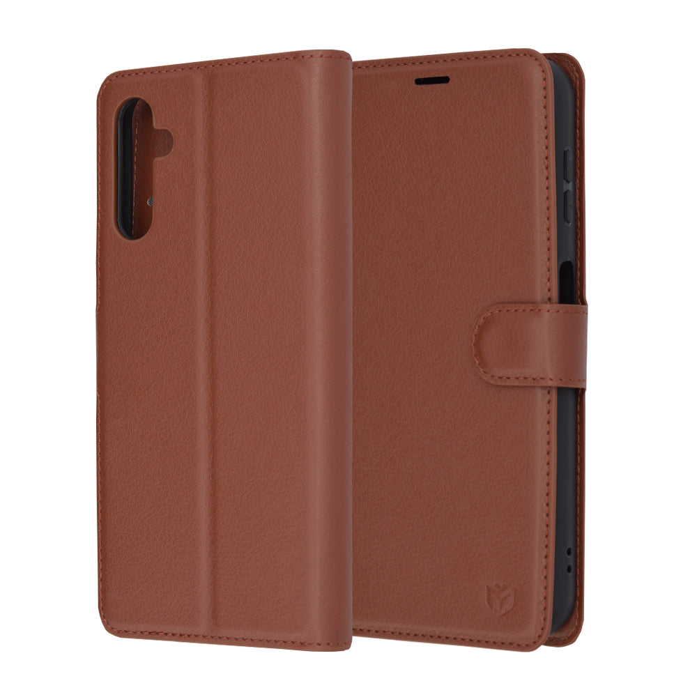 Capa para Samsung Galaxy A14 A145 / A14 5G A146, Techsuit, Leather Folio, Castanha
