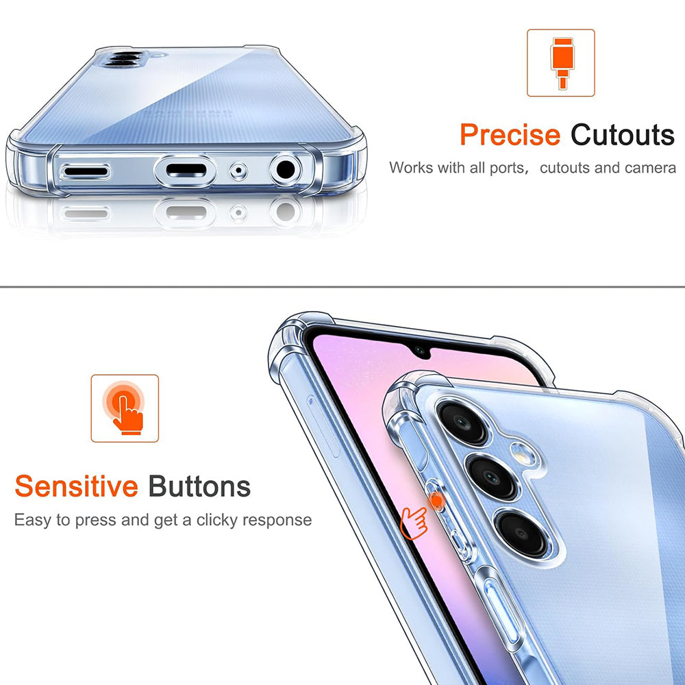 Capa para Samsung Galaxy A25 A256, Techsuit, Shockproof Clear, Transparente