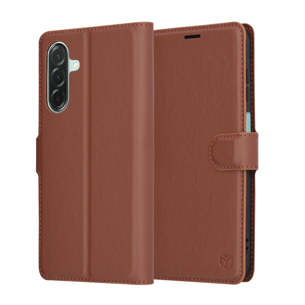 Capa para Samsung Galaxy A26 A266, Techsuit, Leather Folio, Castanha