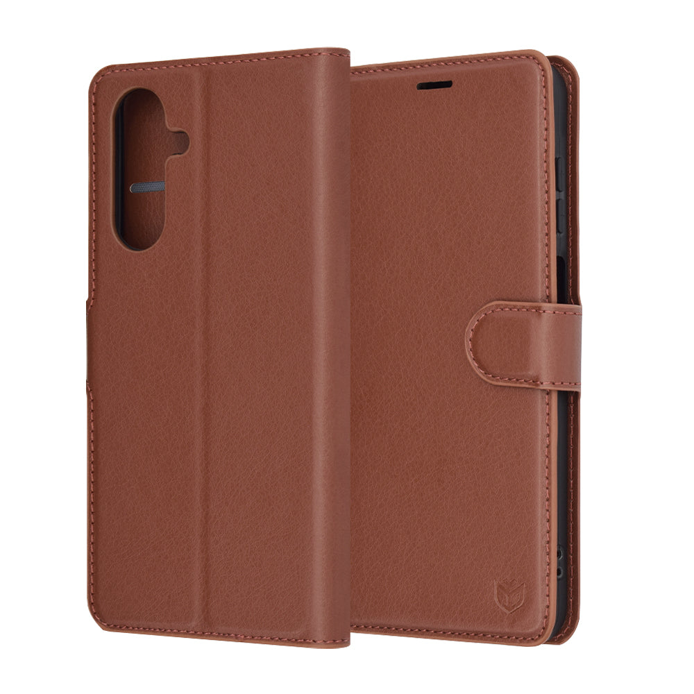 Capa para Samsung Galaxy A26 A266, Techsuit, Leather Folio, Castanha