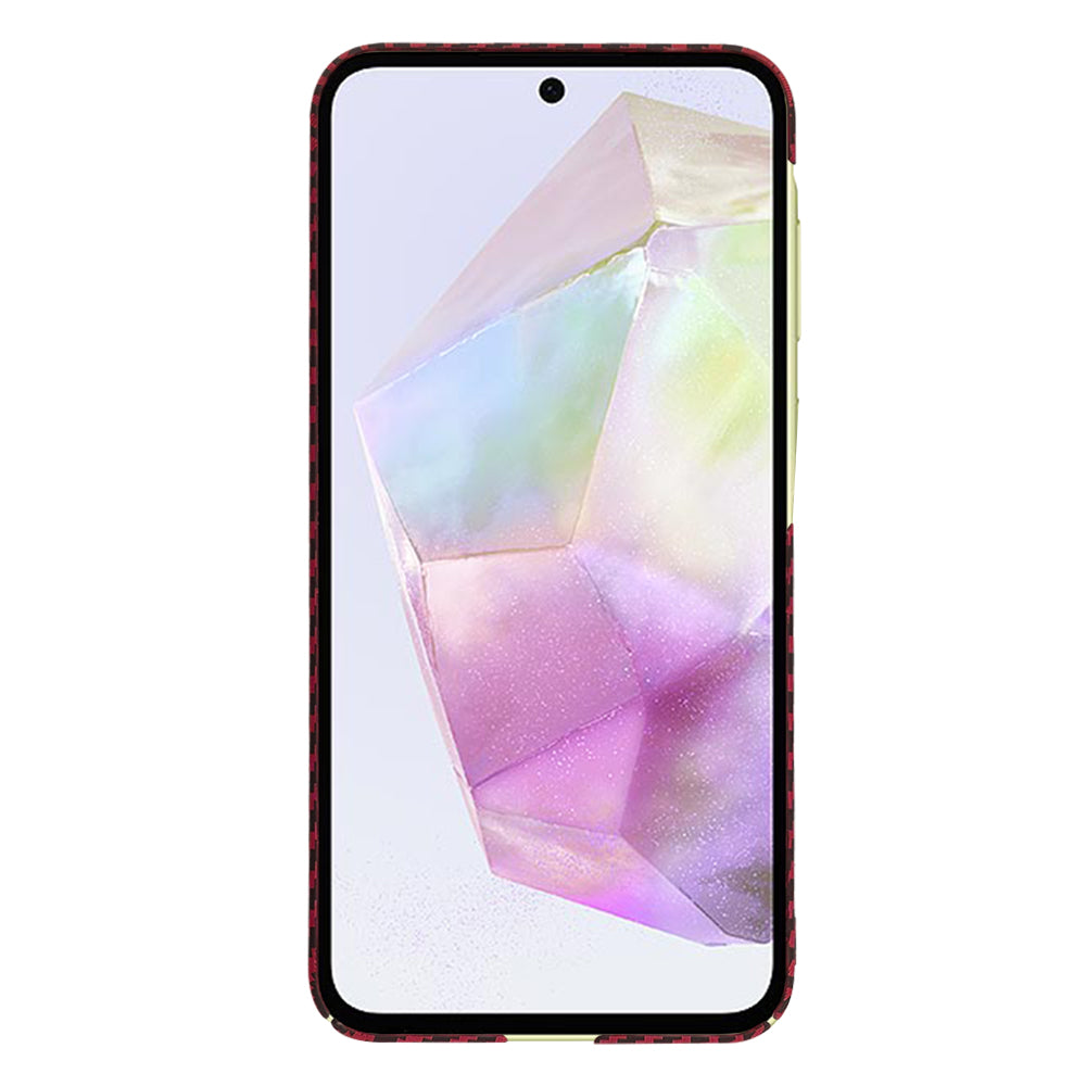 Capa para Samsung Galaxy A35 5G A356, Techsuit, Carbonite FiberShell, Vermelha