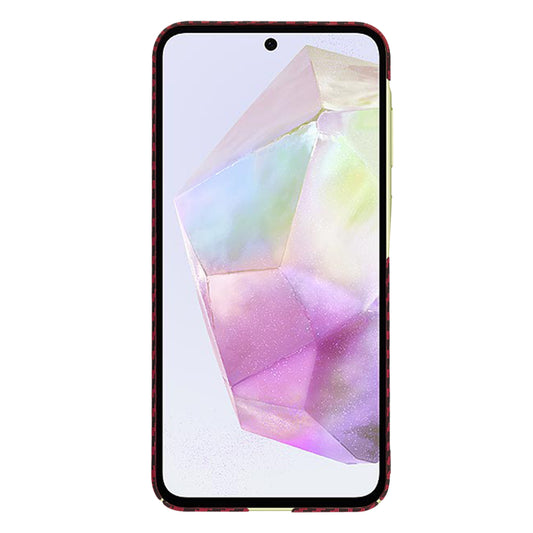 Capa para Samsung Galaxy A35 5G A356, Techsuit, Carbonite FiberShell, Vermelha