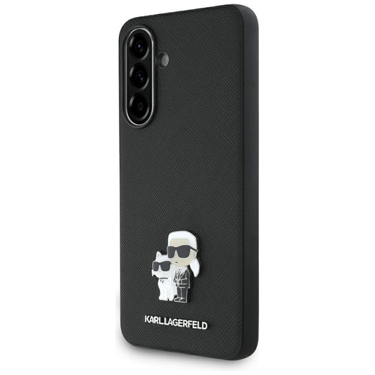 Capa para Samsung Galaxy A36 A366, Karl Lagerfeld, Saffiano Karl & Choupette Metal, Preta
