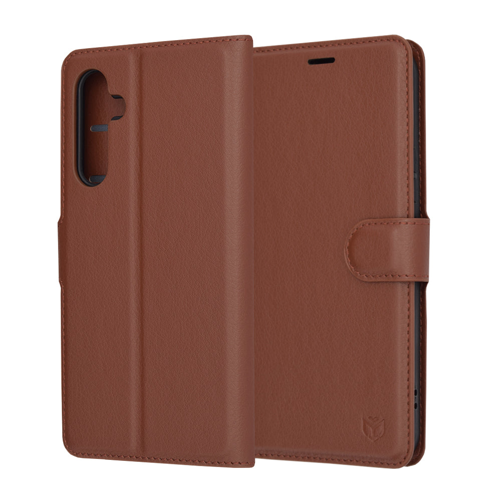 Capa para Samsung Galaxy A54 A546, Techsuit, Leather Folio, Castanha