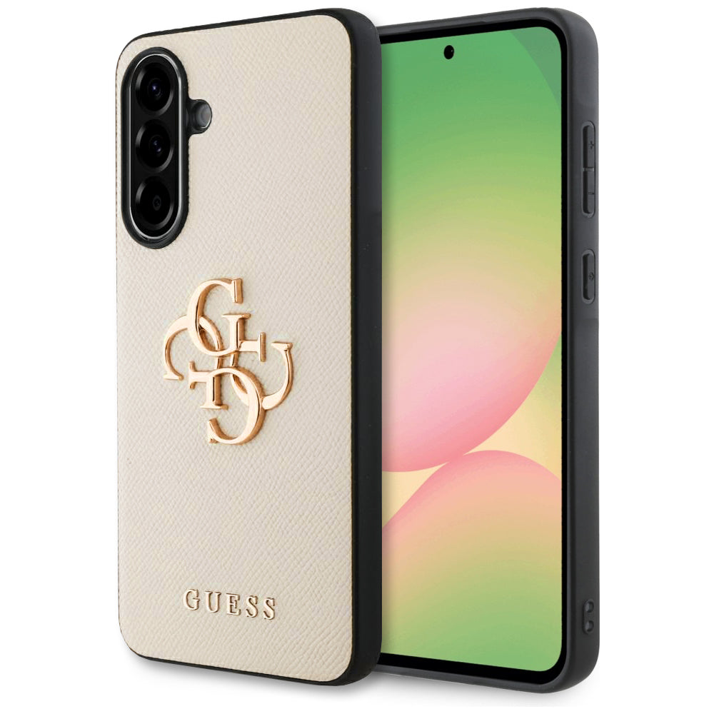 Capa para Samsung Galaxy A56 A566, Guess, 4G Grained Big and Classic Logo, Bege