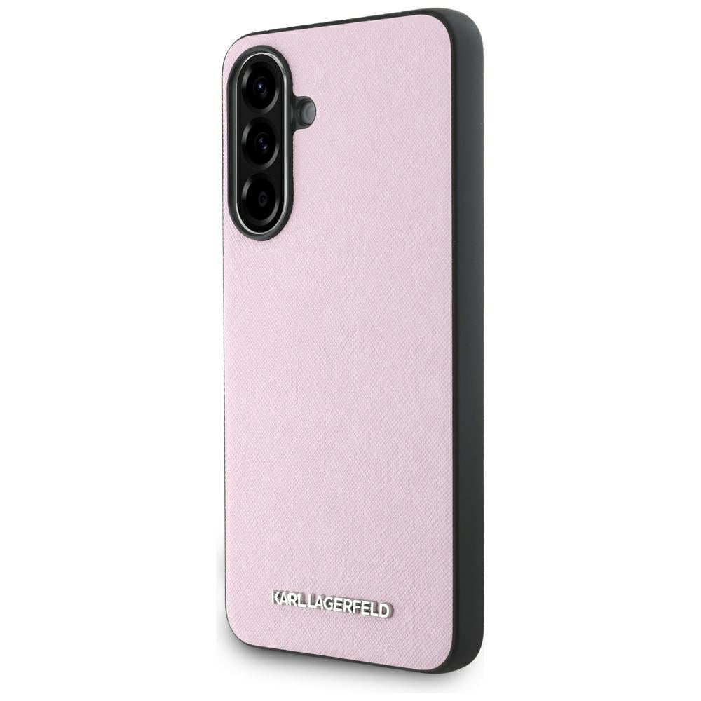Capa para Samsung Galaxy A56 A566, Karl Lagerfeld, Saffiano Metal Logo, Rosa