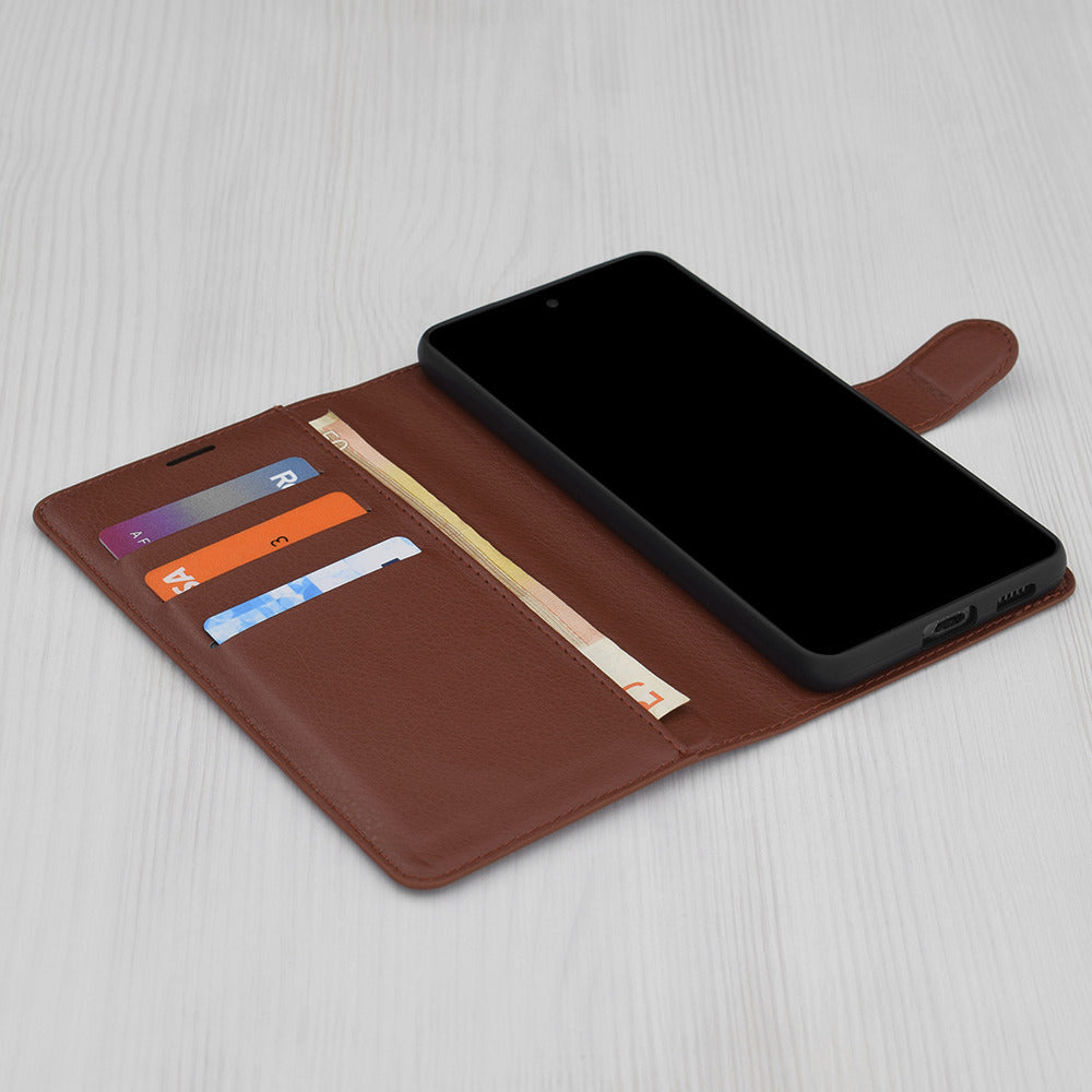 Case for Samsung Galaxy A57 5G, Techsuit, Leather Folio, Brown