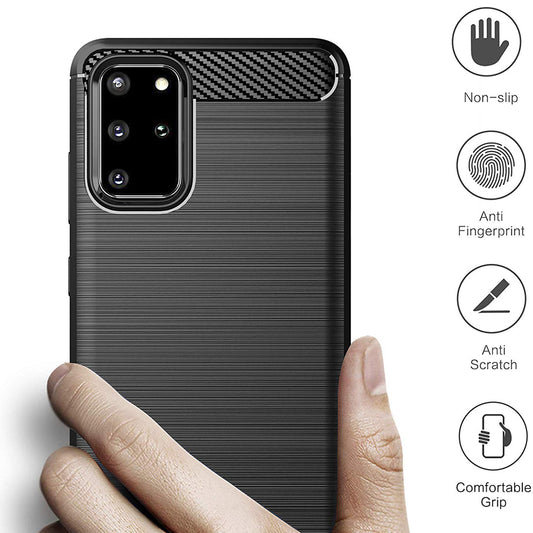 Capa para Samsung Galaxy S20+ 5G G986 / S20+ G985, Techsuit, Carbono, Preta
