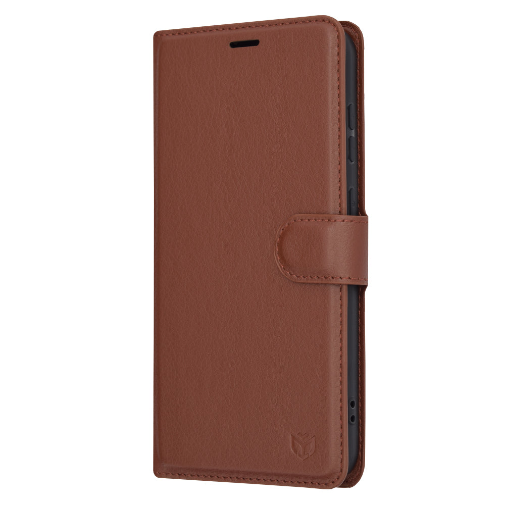 Capa para Samsung Galaxy S23 FE S711, Techsuit, Leather Folio, Castanha