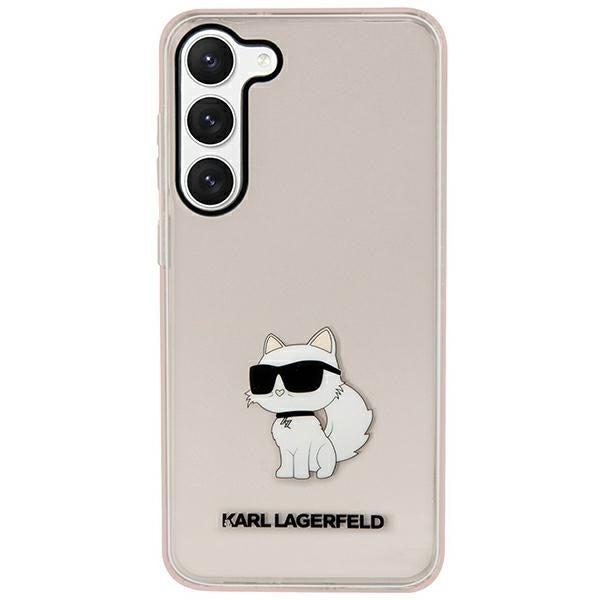 Capa para Samsung Galaxy S23+ S916, Karl Lagerfeld, Ikonik Choupette, Rosa