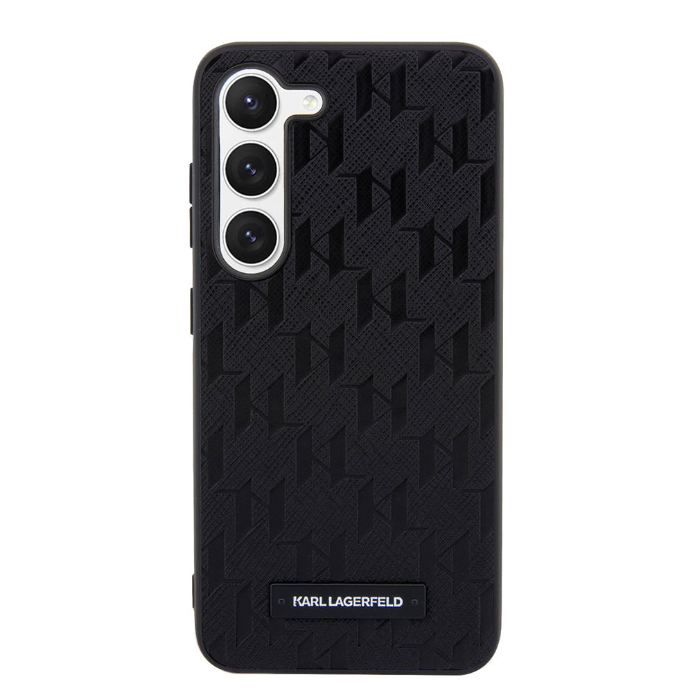 Capa para Samsung Galaxy S23+ S916, Karl Lagerfeld, Saffiano Monogram Metal Logo, Preta.
