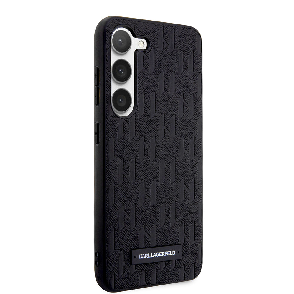 Capa para Samsung Galaxy S23+ S916, Karl Lagerfeld, Saffiano Monogram Metal Logo, Preta.