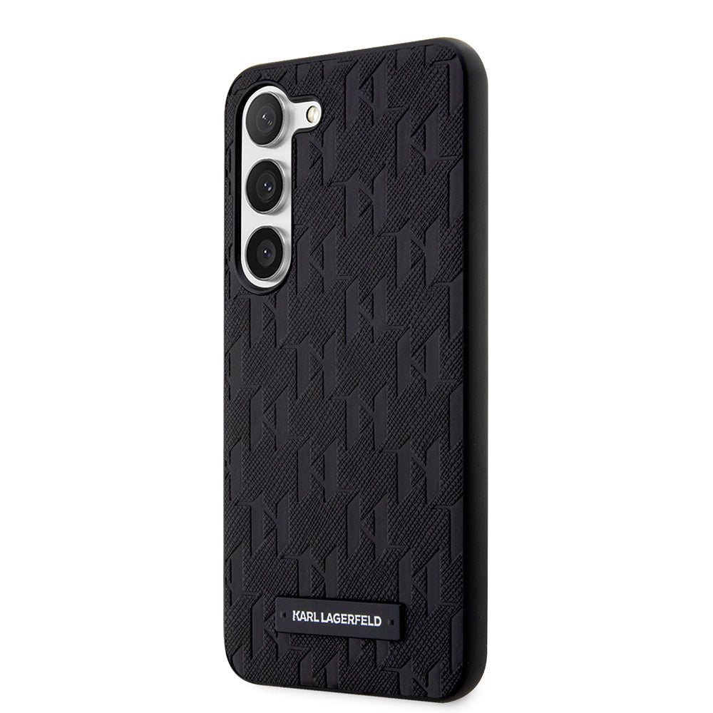 Capa para Samsung Galaxy S23+ S916, Karl Lagerfeld, Saffiano Monogram Metal Logo, Preta.