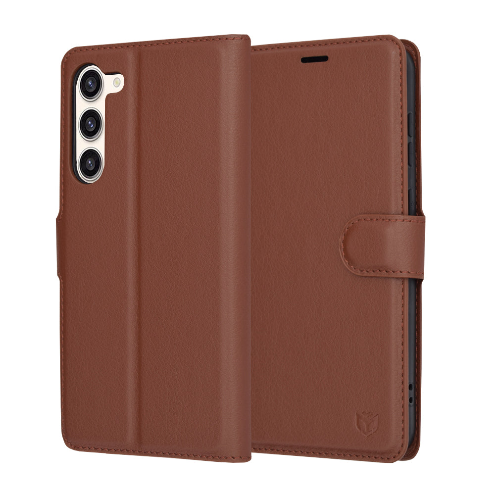 Capa para Samsung Galaxy S23+ S916, Techsuit, Leather Folio, Castanha