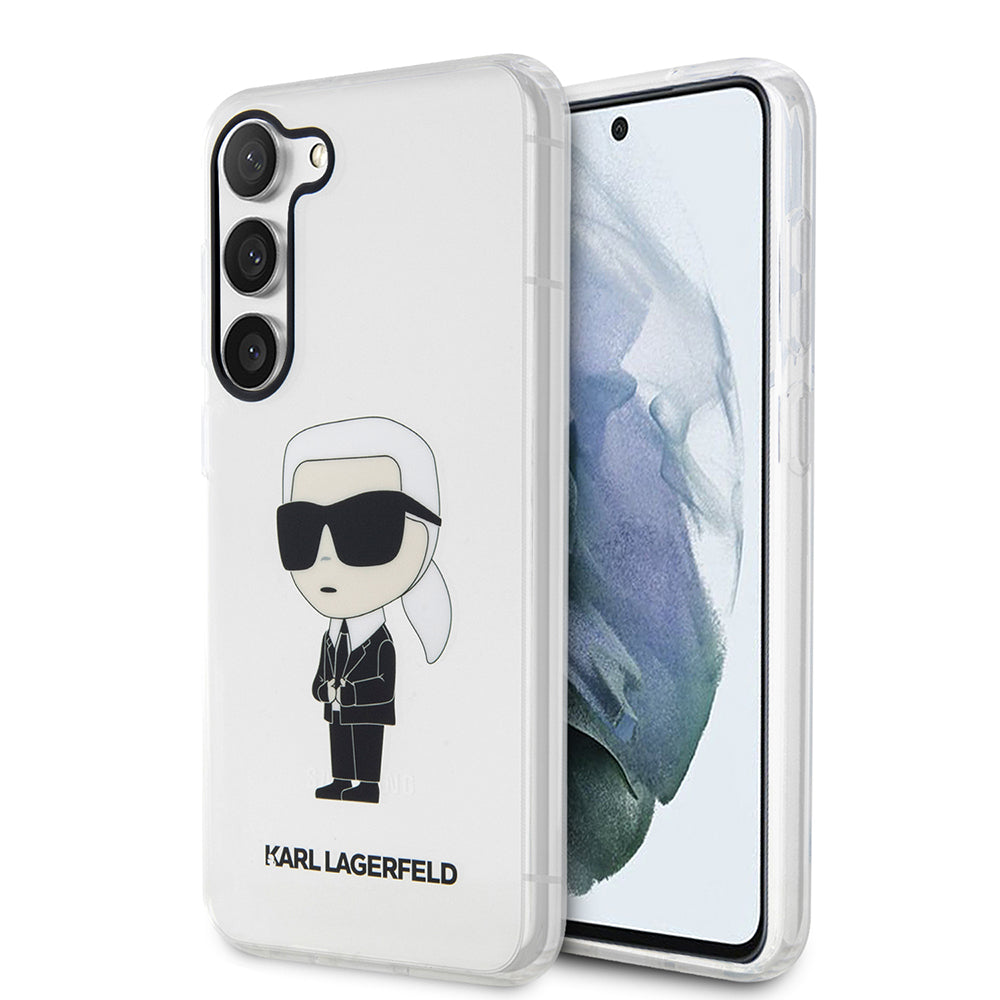 Capa para Samsung Galaxy S23 S911, Karl Lagerfeld, Ikonik Karl, Transparente