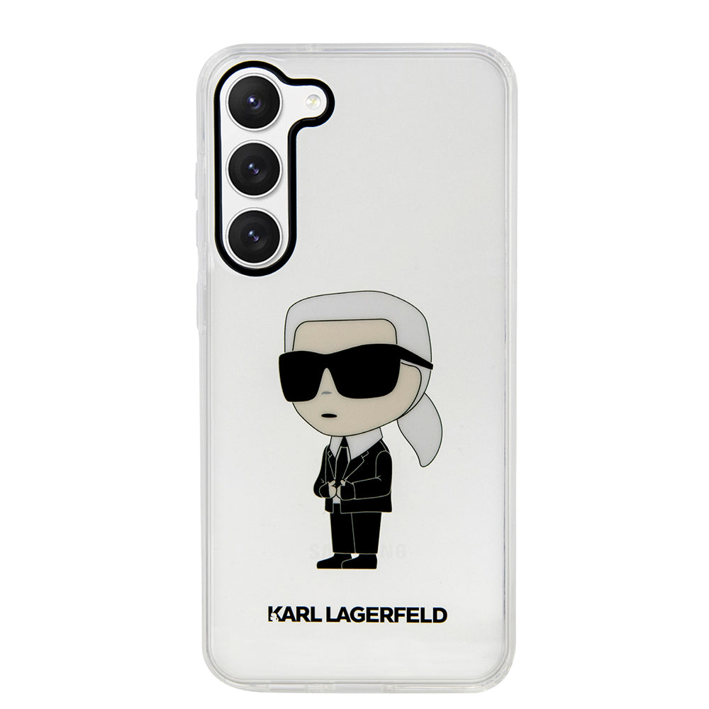 Capa para Samsung Galaxy S23 S911, Karl Lagerfeld, Ikonik Karl, Transparente