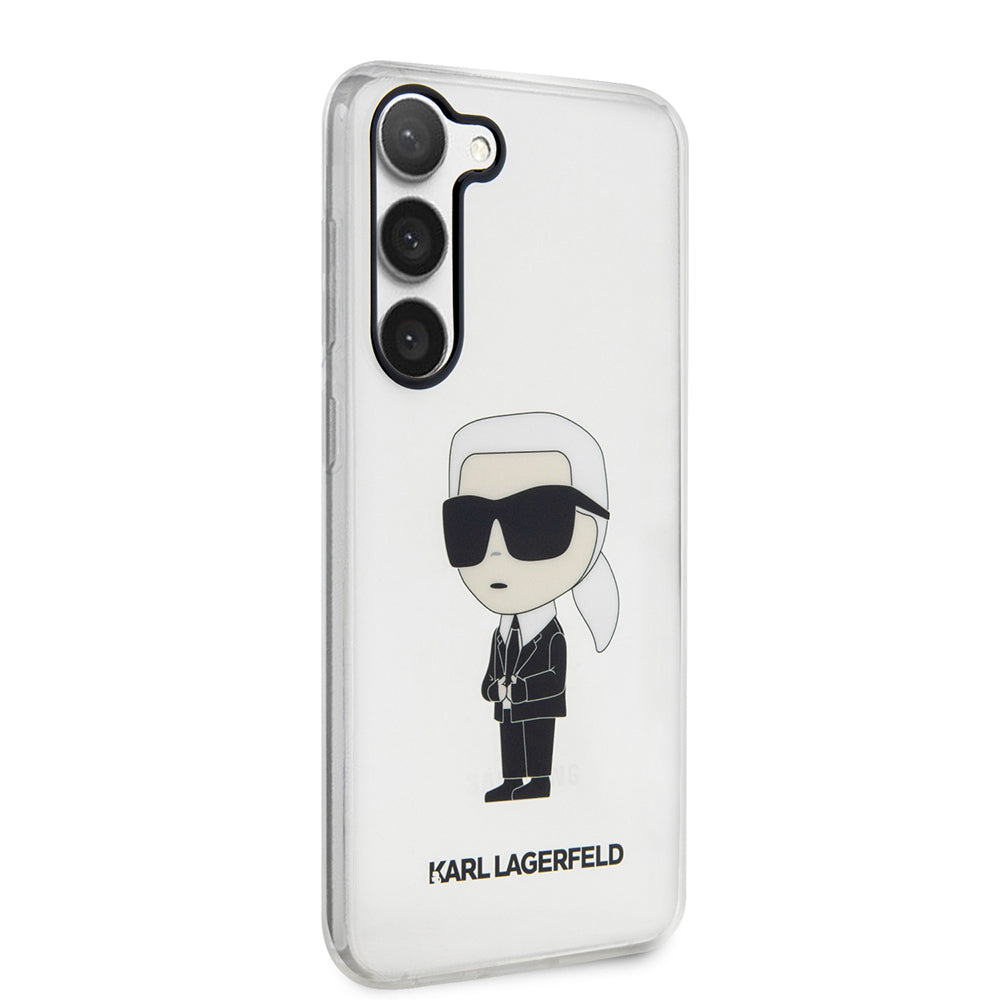 Capa para Samsung Galaxy S23 S911, Karl Lagerfeld, Ikonik Karl, Transparente