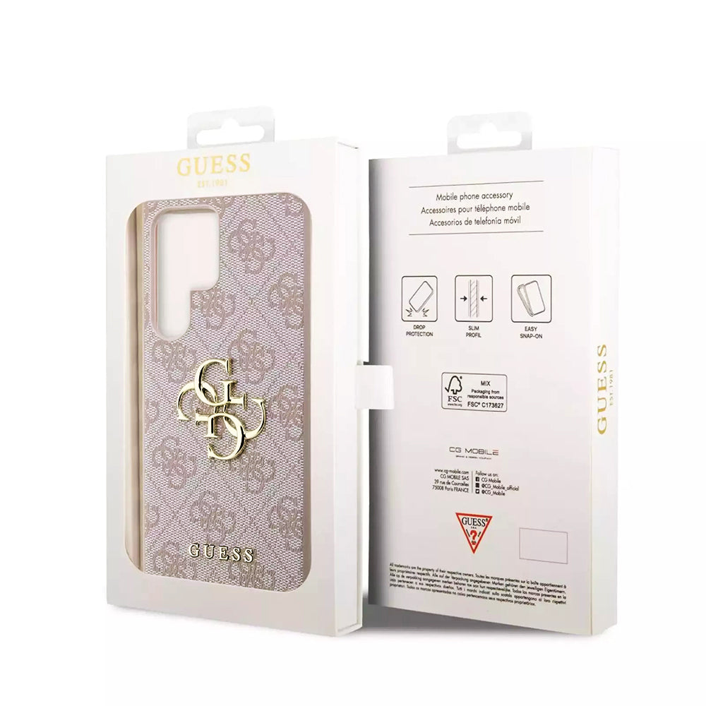 Capa para Samsung Galaxy S23 Ultra S918, Guess, 4G Big Logo, Rosa