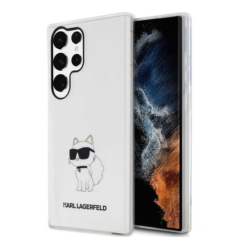Capa para Samsung Galaxy S23 Ultra S918, Karl Lagerfeld, Ikonik Choupette, Transparente