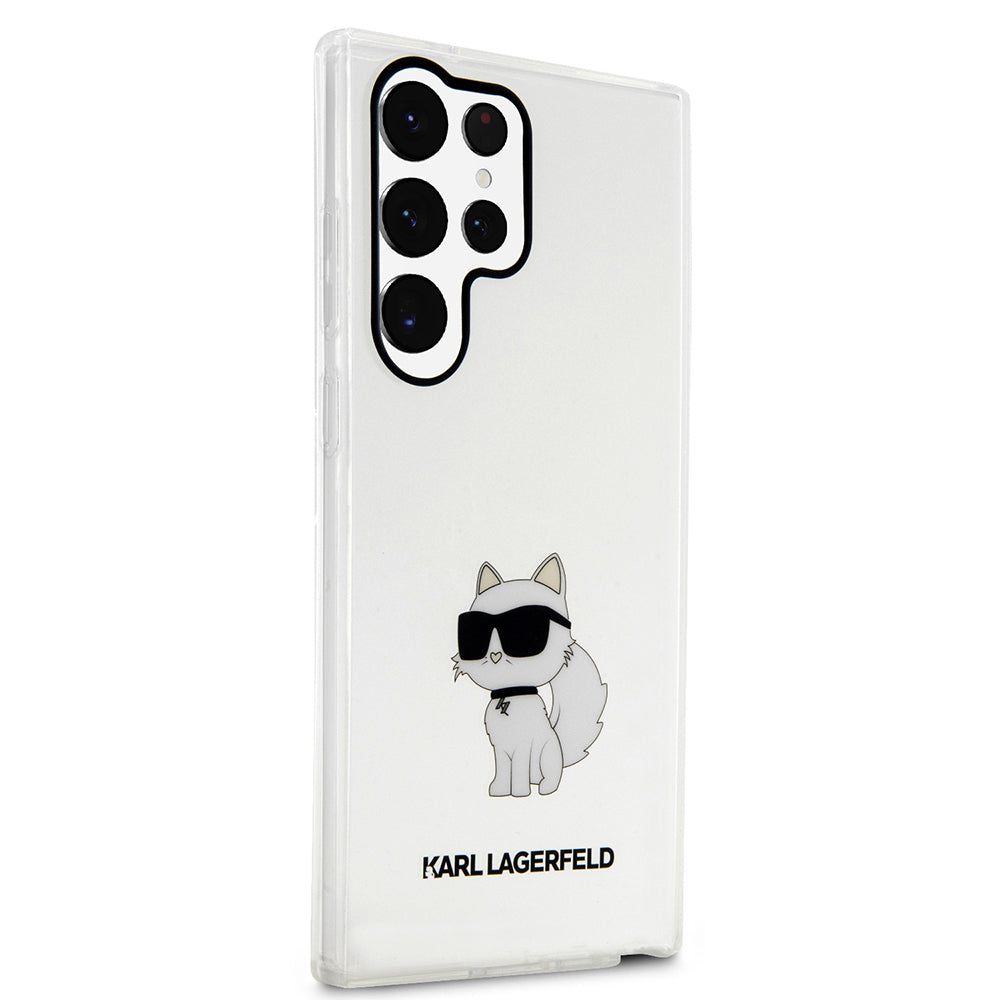 Capa para Samsung Galaxy S23 Ultra S918, Karl Lagerfeld, Ikonik Choupette, Transparente