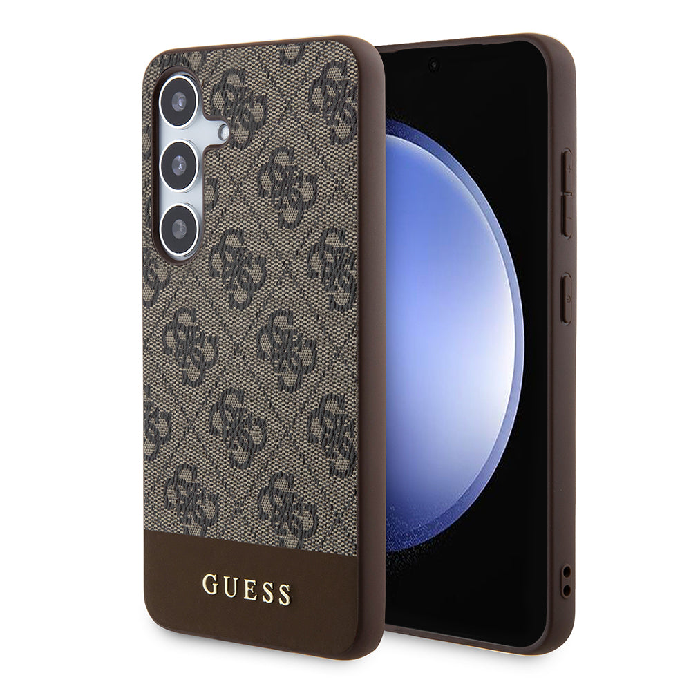 Capa para Samsung Galaxy S24+ S926, Guess, 4G Stripe, Castanho