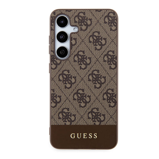 Capa para Samsung Galaxy S24+ S926, Guess, 4G Stripe, Castanho