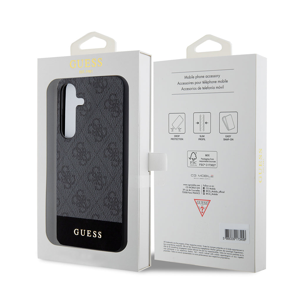 Capa para Samsung Galaxy S24+ S926, Guess, 4G Stripe, Preta