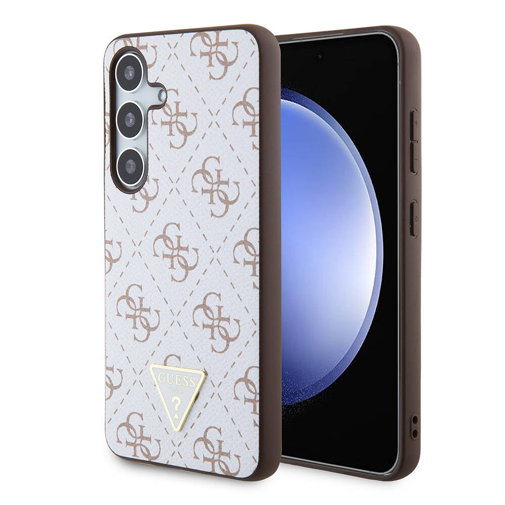 Capa para Samsung Galaxy S24+ S926, Guess, Logo Triângulo 4G, Branca