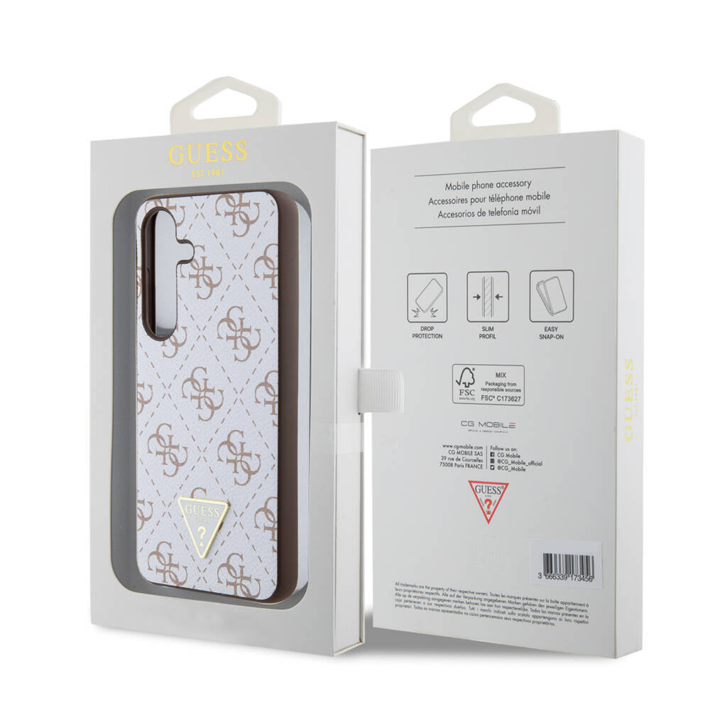 Capa para Samsung Galaxy S24+ S926, Guess, Logo Triângulo 4G, Branca