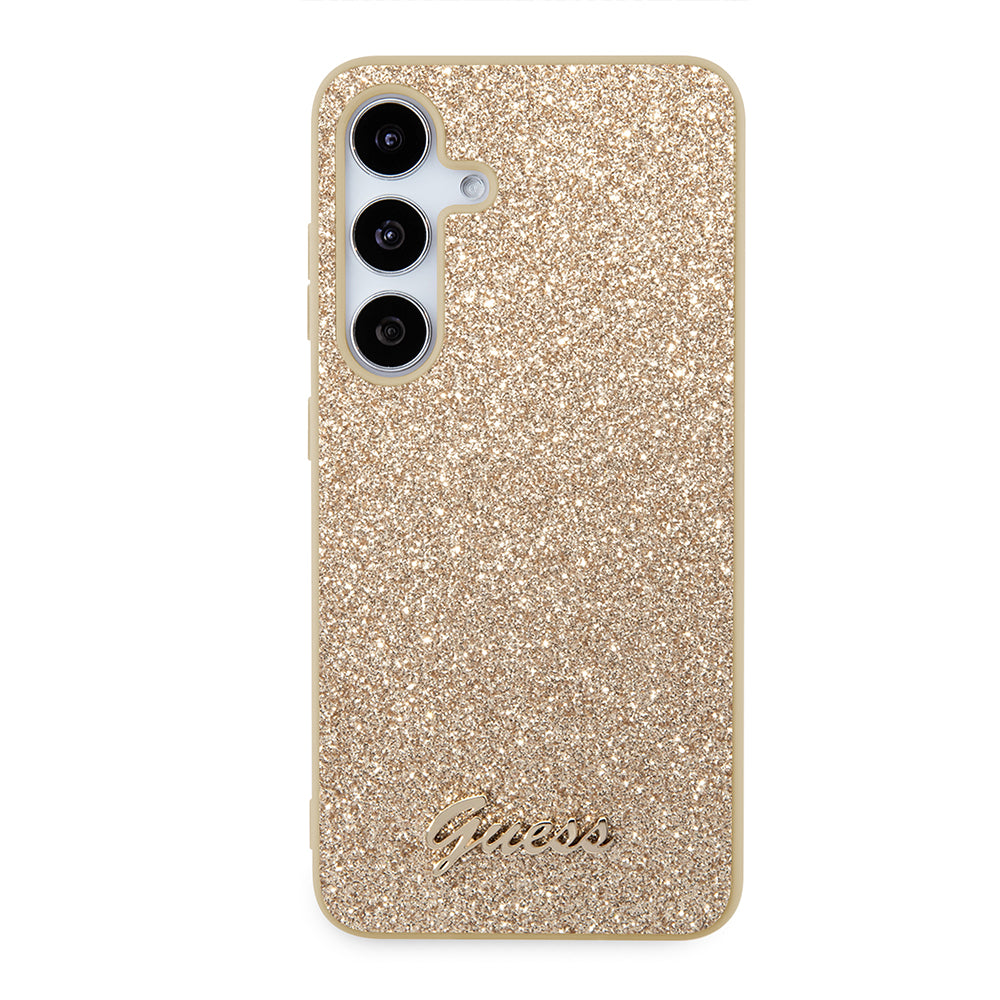 Capa para Samsung Galaxy S24+ S926, Guess, Glitter Script, Dourada