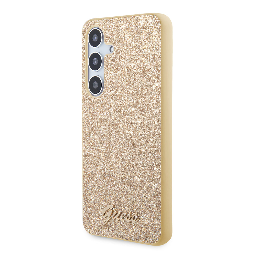 Capa para Samsung Galaxy S24+ S926, Guess, Glitter Script, Dourada