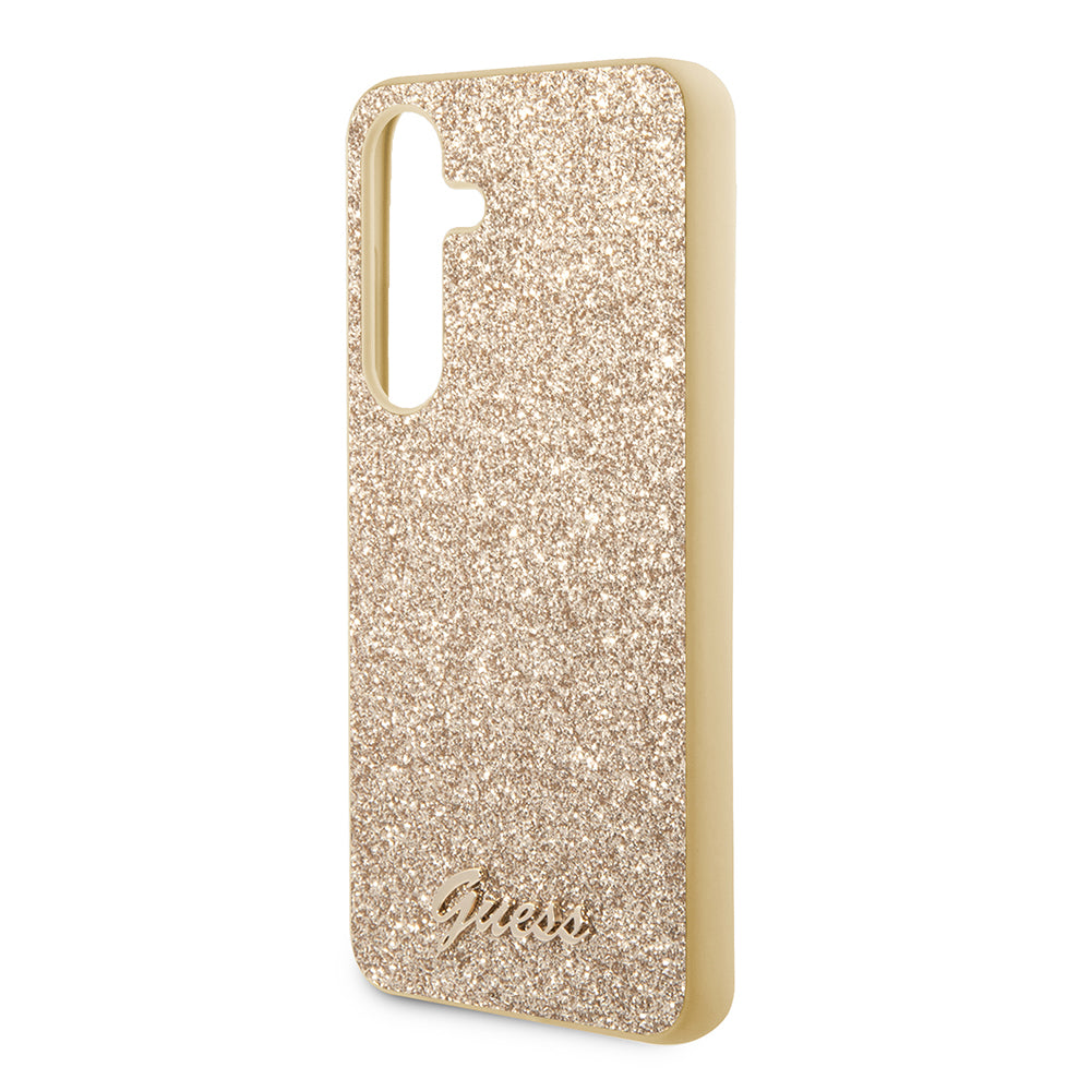 Capa para Samsung Galaxy S24+ S926, Guess, Glitter Script, Dourada