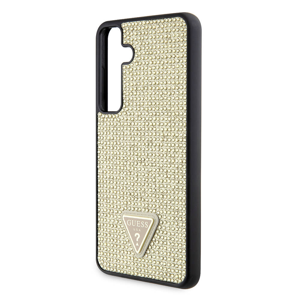Capa para Samsung Galaxy S24+ S926, Guess, Logotipo Triângulo de Strass, Dourada